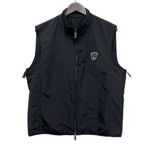Dirk Bikkembergs Men's Sz 52 Full Zip Black Nylon Polyamide Logo Vest Jacket guc